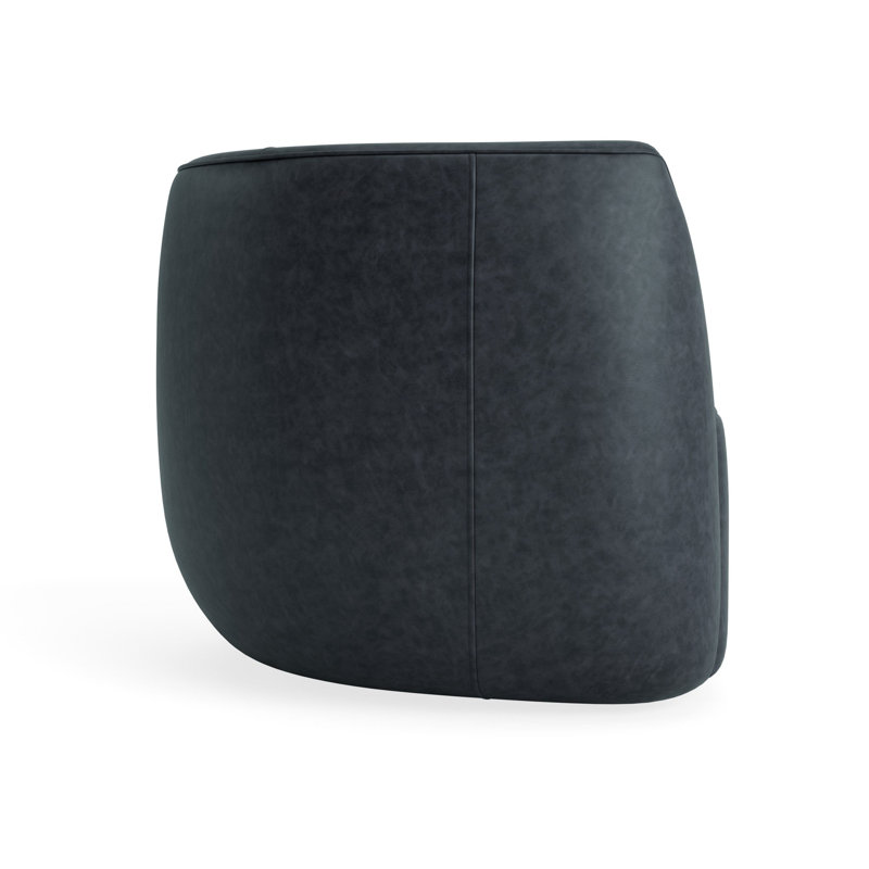 MTO - Council Swivel Lounge Chair, Ink Leather