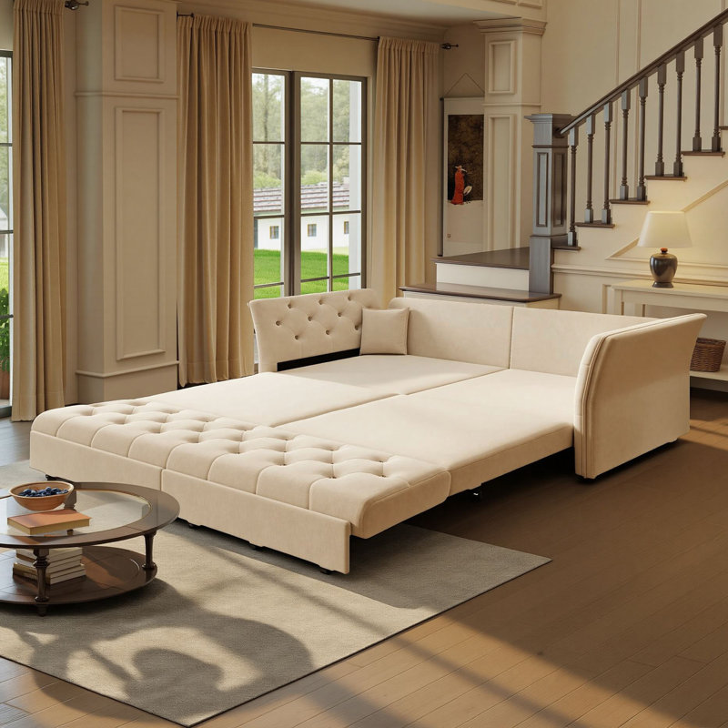 Canapé-lit convertible 74,4 po pour grand lit, Beige