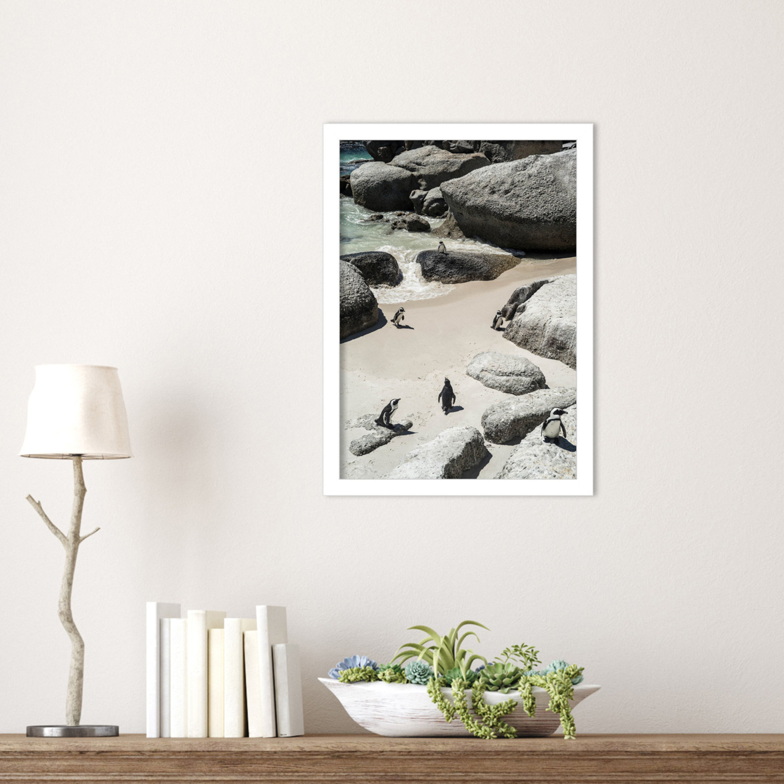Rogin "Chilling at the Beach No 2" Print, White, 17" H x 13" W