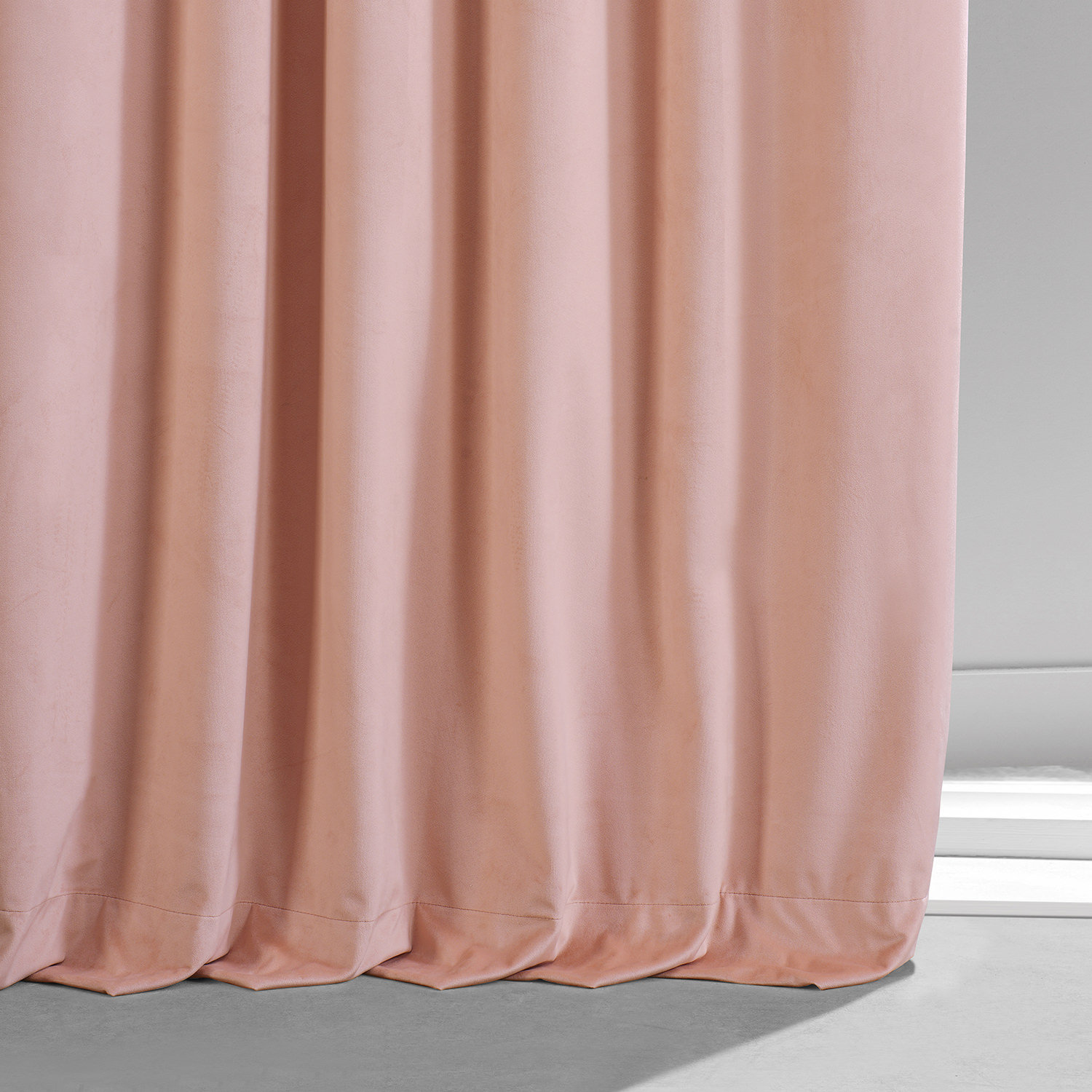 Loria Plush Velvet Blackout Curtain Panel, 50" W x 84" L, Apricot Blossom