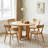 100% Solid Wood Dining Chairs Set of 2, Mid Century Modern Dining Chairs with Curved Backrest, Kitchen Chair with Adjustable Foot Pads for Dining Room, Kitchen, Living Room, Study, Natural Wood Color-1141030498