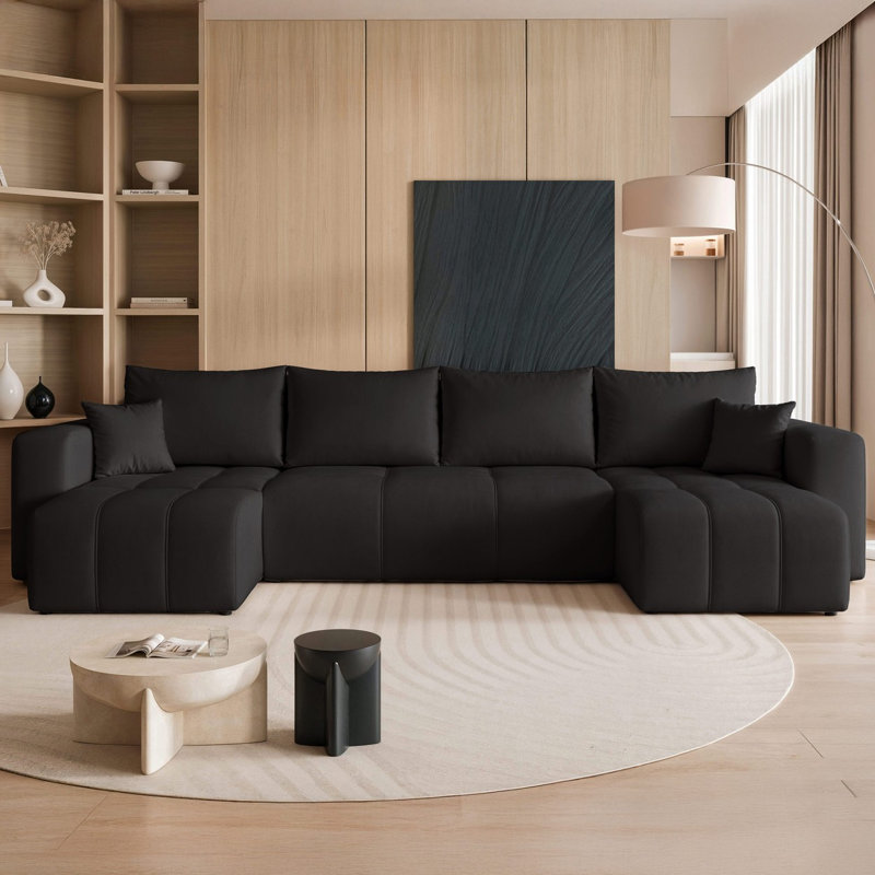 5 Seater Sofa Bed, Black