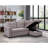 Gray Storage Chaise Sectional With Reversible Sleeper Storage, & 42"X71" Space