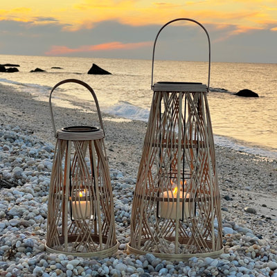 2 Piece Key West Cage Bamboo Lanterns