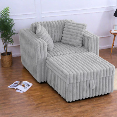 Canapés de rangement, salon moderne en peluche à structure métallique de 61,4 pouces