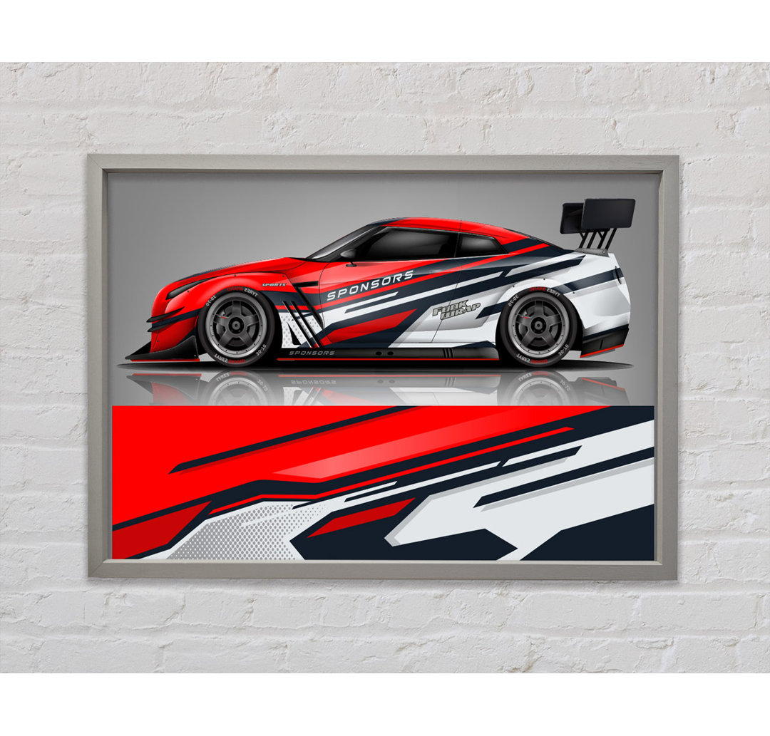 Super Car Racer - Einzelner Bilderrahmen Kunstdrucke auf Leinwand