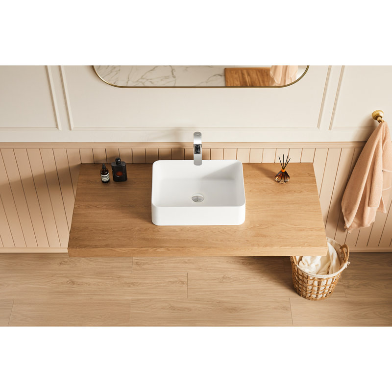 Lavabo vasque de salle de bain blanc mat 20 po x 14 po - Facile à installer et à entretenir