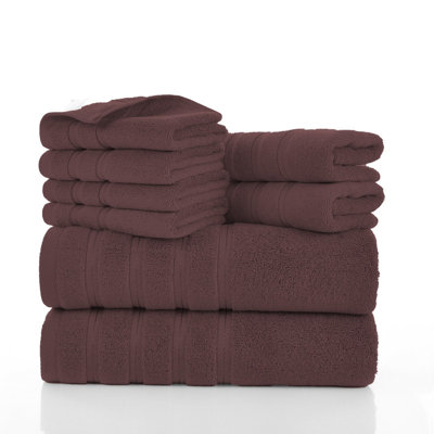 8PCS Cotton Blend Towel Set Bath Hand Washcloth Super Soft Absorbent Towels