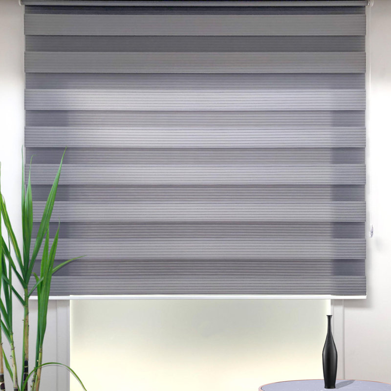 Store à enroulement semi-transparent jour et nuit, Gris, L 67 po x L 102 po