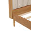 Très grand lit en bois avec tête de lit tapissier de style piano, lit en bois avec cadre de lit renforcé