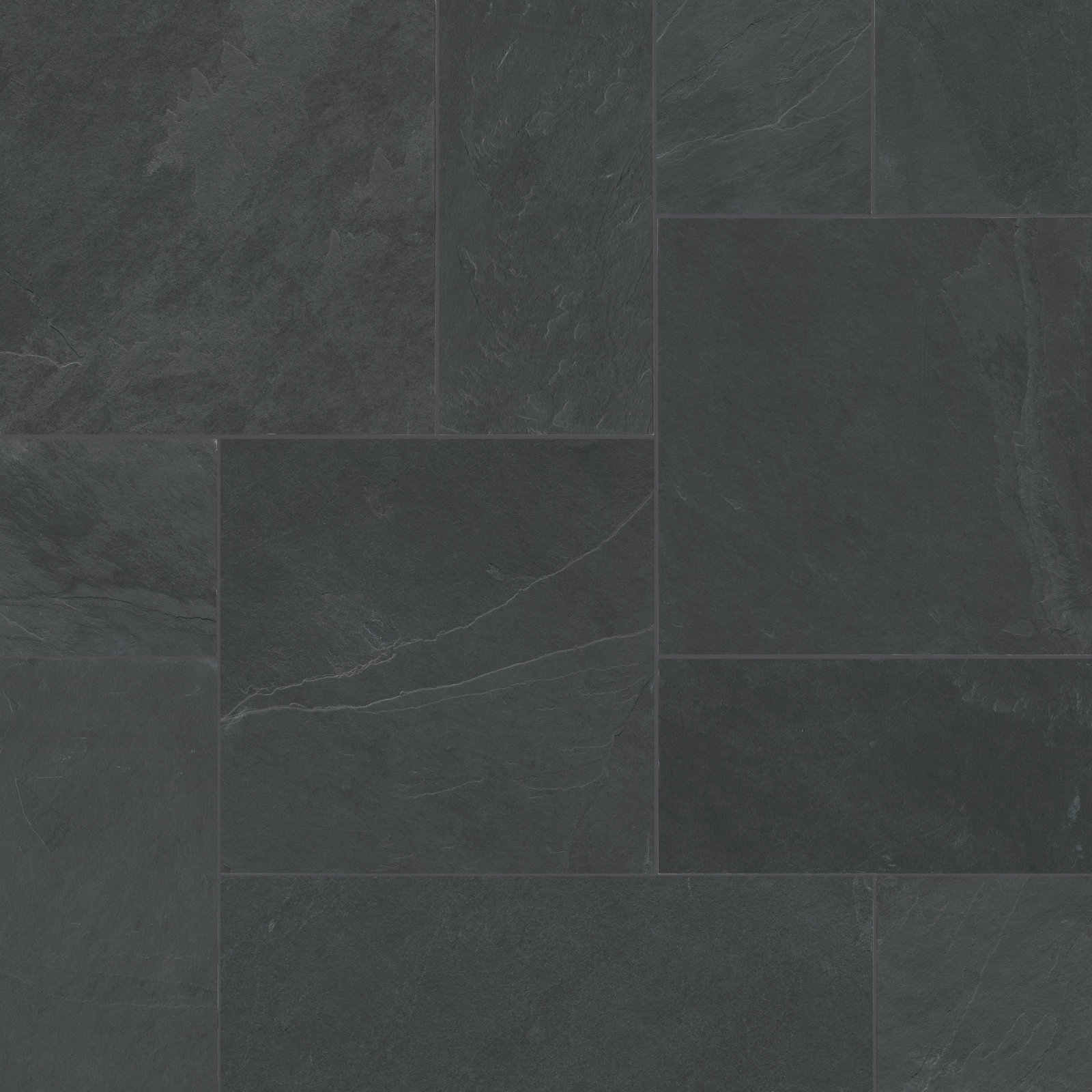 Camden Pattern Gauged Slate Tile, Charcoal