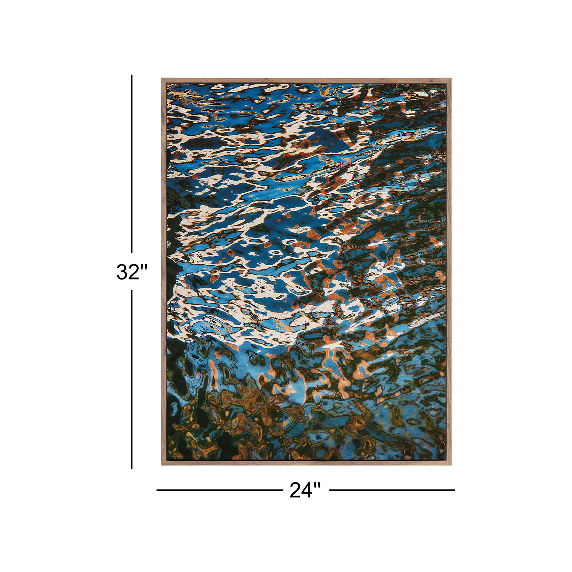 Reflecting Blue by Geoffrey Baris, 32" H x 24" W x 2" D, Dark Brown Framed