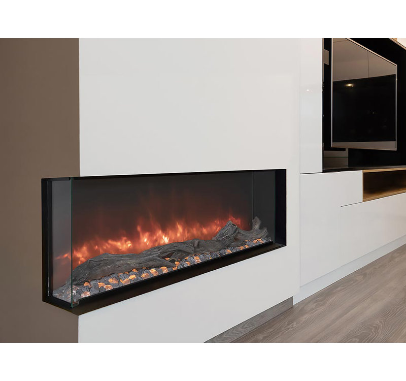 Flames Landscape Recessed Wall Mounted Electric Fireplace, 24.8" H x 68" W x 11.5" D