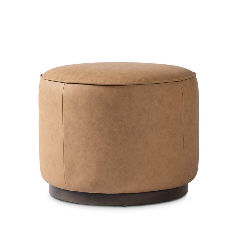 Sinclair Round Ottoman, Sienna Brown, Maestro Camel