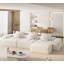 Canapé modulaire en chenille avec repose-pieds et coussins Boneless-344732532