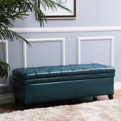 Rangement en cuir pu sarcelle avec option, 50,81 po P 20,54 po, H 18,16 po, 31,42 lb Pièce colorée, profondeur, largeur, hauteur, poids