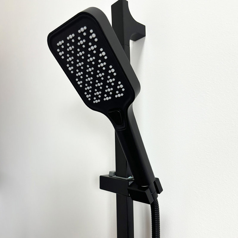 Handheld Shower With Slide Bar And Hose, Matte Black