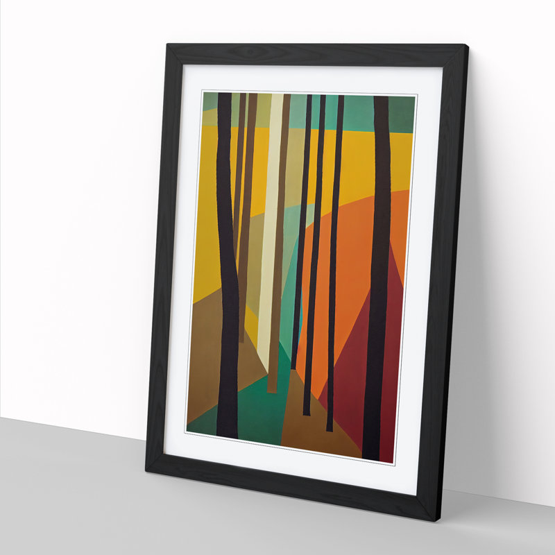 Mcgaughey Japanese Forest Design - Picture Frame Print, 64cm H x 46cm W x 2cm D, Black