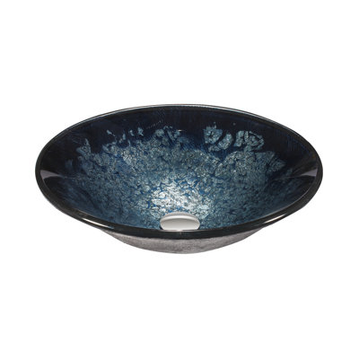 Legion Furniture 17.7'' Blue,Purple Velvet Glass Circular Bathroom Sink