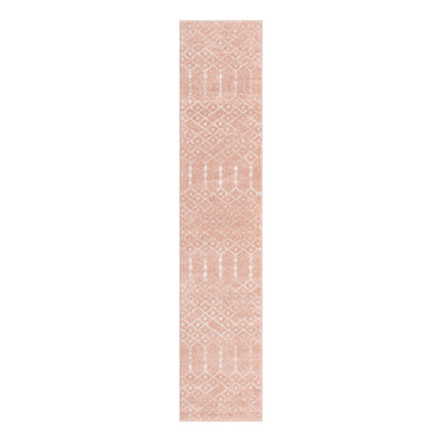 Geometric Rose Pink Area Rug