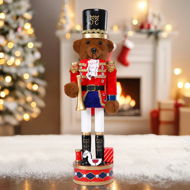 Figurine de Noël casse-noisette-ours en peluche