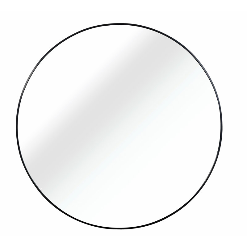 Miroir de salle de bain circulaire noir en métal 20 pouces, Noir