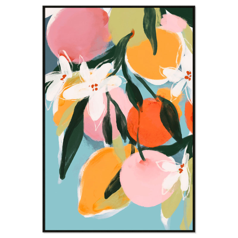 «Fruit Summer I Print» par Treechild, Flottant espresso, H 61,5 po x l 41,5 po
