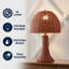 Lampe de table DEL en rotin tissé rustique 22 po avec chaînette Joanie Joanie