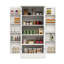 Buffet autoportant à DEL 50 po - Buffet avec 2 portes et tablettes réglables. Blanc pour la cuisine, le salon, la salle à manger. Espace de rangement généreux. Capacité