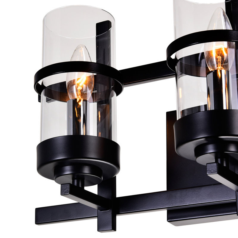 3 Light Black Wall Sconce, 21-Inch Wide Modern Industrial Bathroom or Vanity Light Fixture