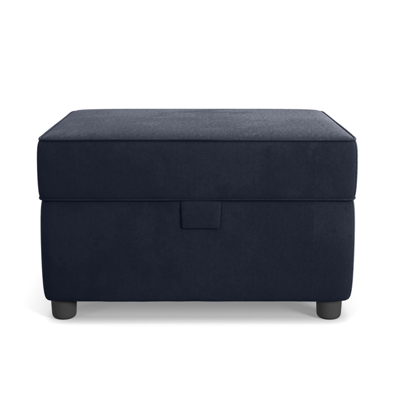 Laverton 62Cm Velvet Rectangle Storage Ottoman, Indigo