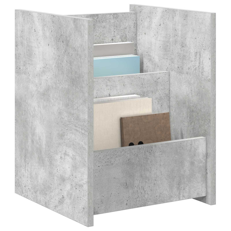 Wood Free Standing Magazine Rack, Light Grey