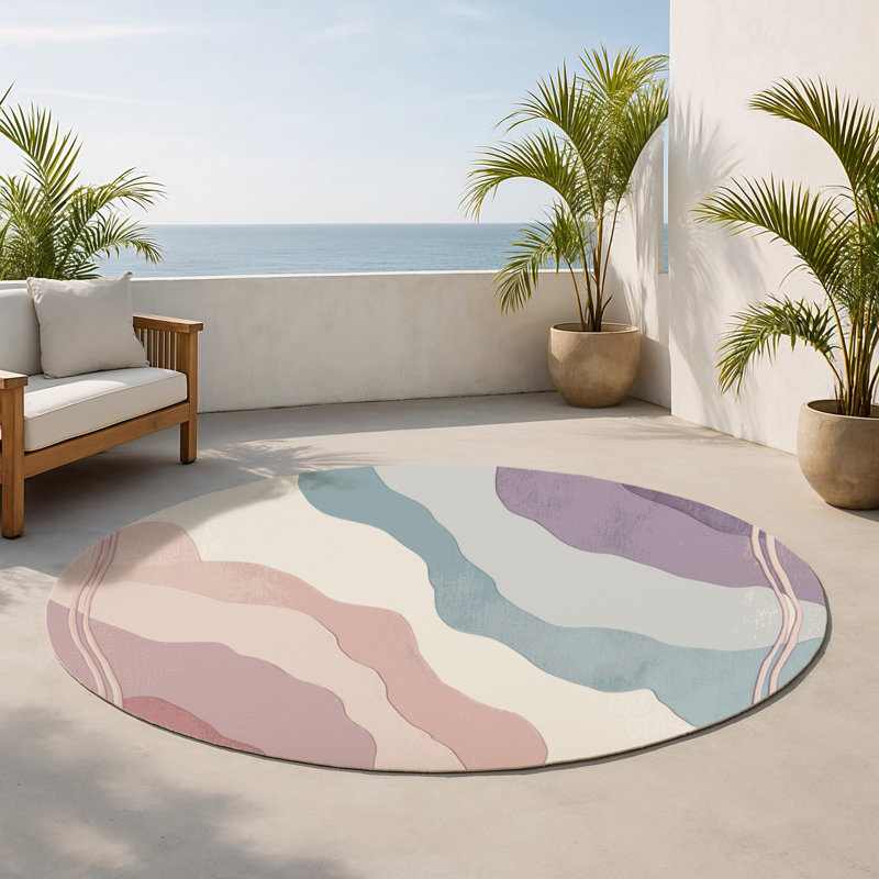 Tapis intérieur et extérieur Clouded Drift, Rond 5 pi