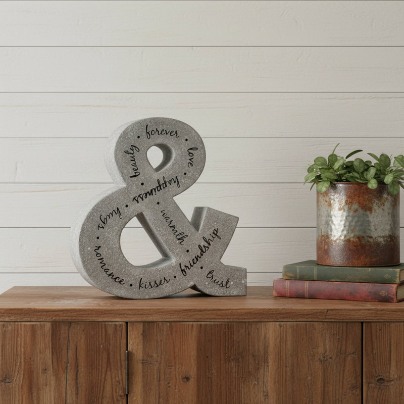 20" X 18" Black And Gray Galvanized Metal Ampersand Hanging Wall Decor