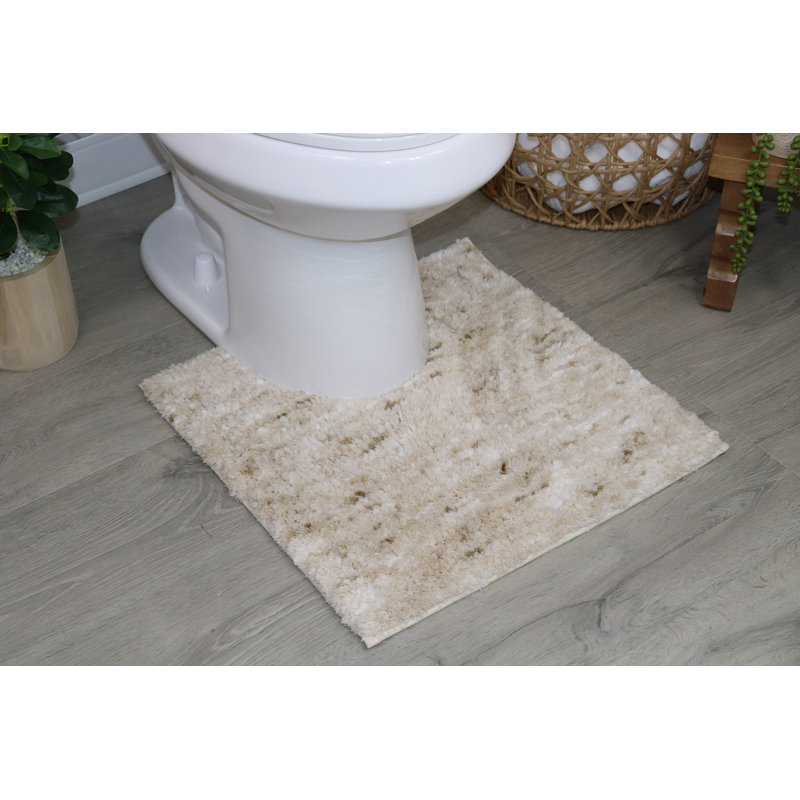 Cloud Comfort 100% Polyester Microfiber Bathroom Rug, Water Absorbent Soft Shaggy Bath Rug, Ivory, Single - 24" L x 40" W
