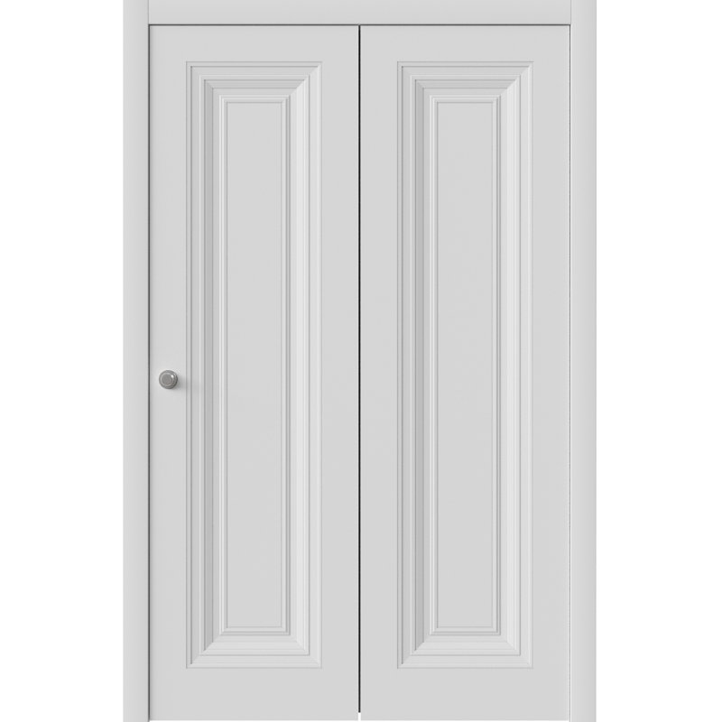 Portes coulissantes pliantes 72 x 96 po | Essentiel 1111 blanc | Ensemble de quincaillerie pour moulures robustes | Portes de garde-robe de chambre en bois massif