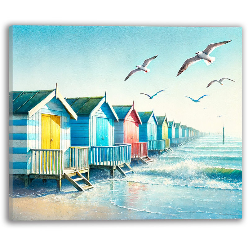 «Colorful Beach Huts», impression sur toile tendue, H 12 po x l 16 po x P 1 po