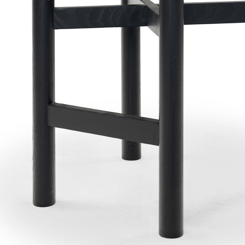 Tabouret de comptoir en cuir Zoyah Tayla, Noir, noir, noir, noir