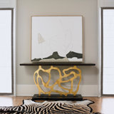 Sculpted 74 in. Solid Wood Console Table