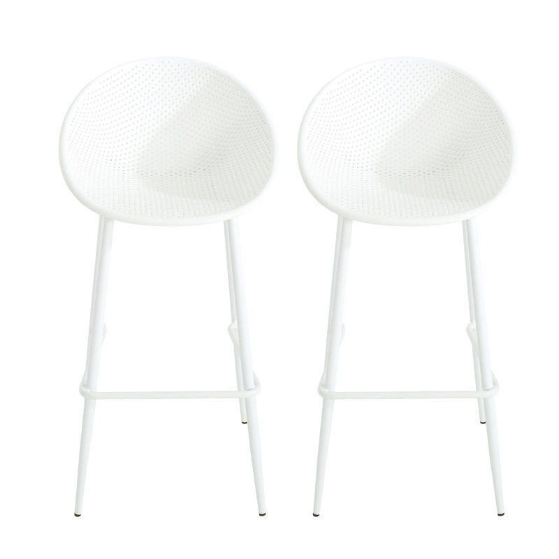 Tabouret de bar blanc d'extérieur (ensemble de 2)
