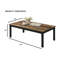Ensemble de table 3 pièces de style contemporain 1 table basse 1 table de bout 2 x plateau en faux marbre avec pieds en bois au fini brun salon principal-1112575848