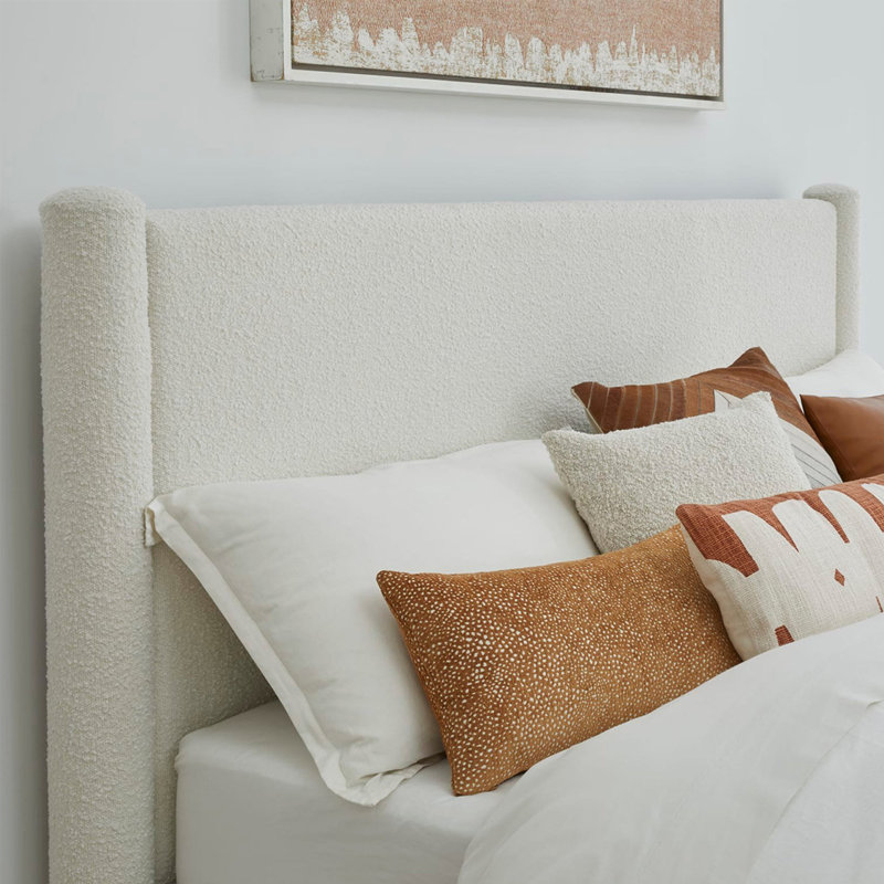 Lit plateforme tapissier Asel, Double