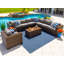 Ensemble complet de patio en rotin Sunbrella avec coussins 19 pièces Yussuf-95862789-95862792