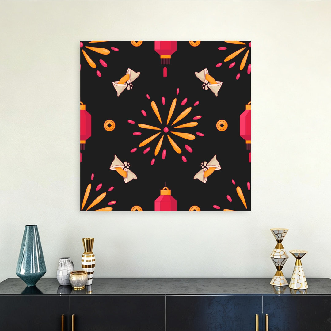Festive Lantern Celebration Traditional Wall Art Print