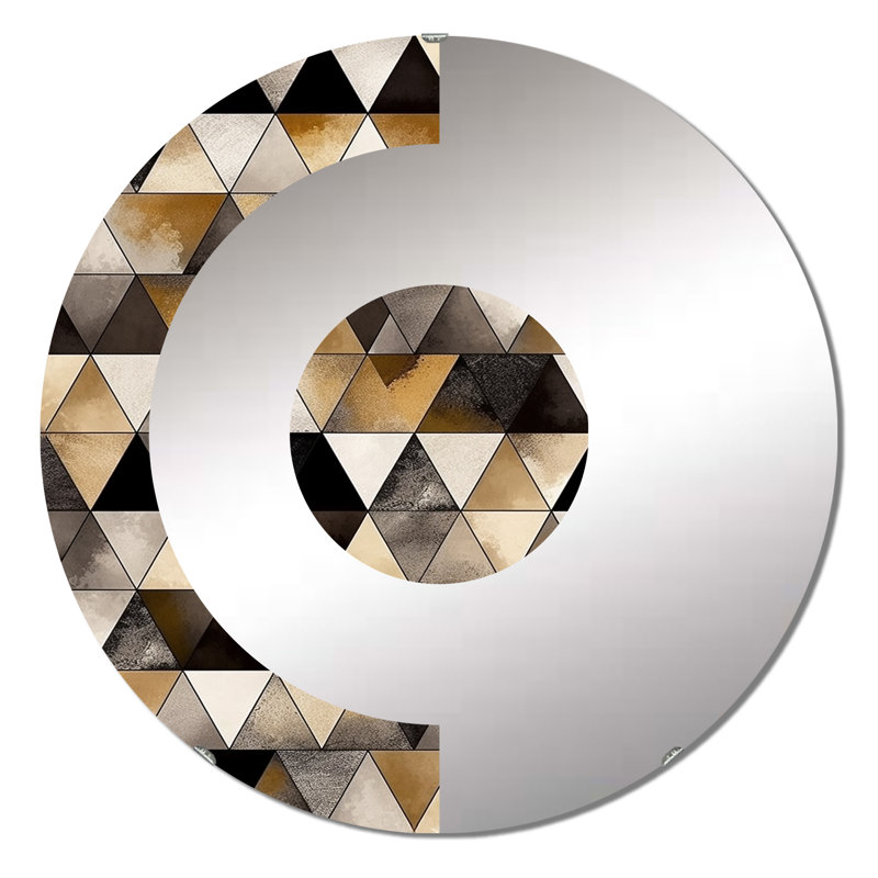 Wirrula - Miroir mural demi-cercle, 23,6 po x 23,6 po