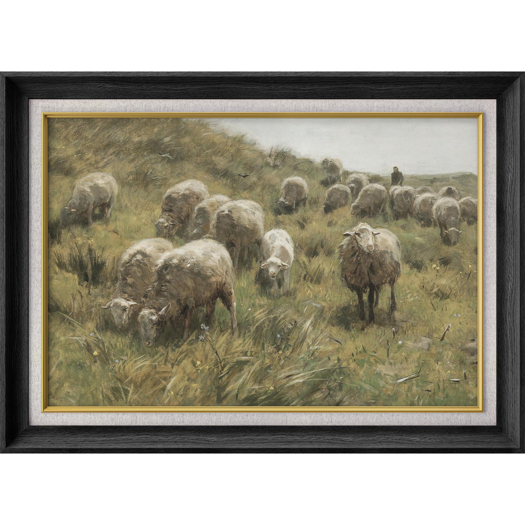 Animals " Sheep Grazing Sage Green Grass " IDEA4WALL Mat 