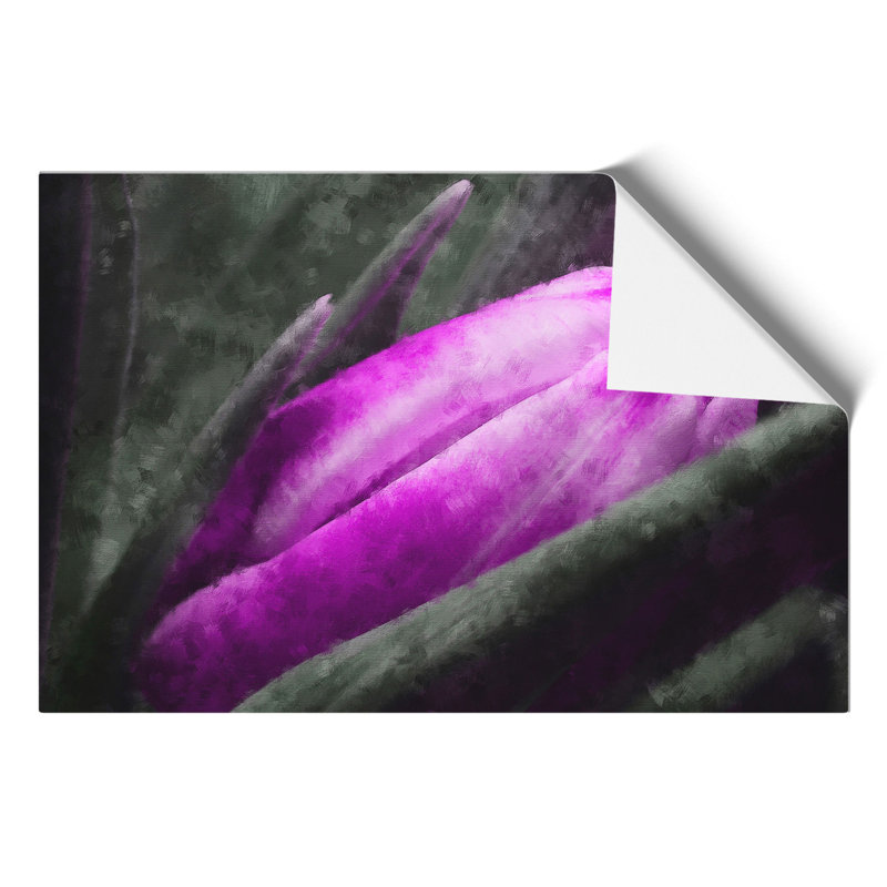 Purple Tulip Flowers Painting - Frameless Print, 21cm H x 30cm W x 0.1cm D