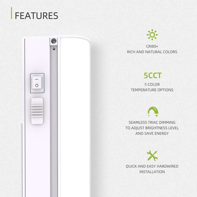 36-Inch Matte White LED Under Cabinet Light