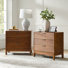 Woolsey Mid-Century Modern 28"W 3-Drawer Fluted End Table with Charging Station