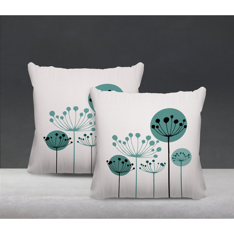 Housse et insert de coussin décoratif intérieur / extérieur en mélange de polyester, L 19 po x H 19 po, Émeraude